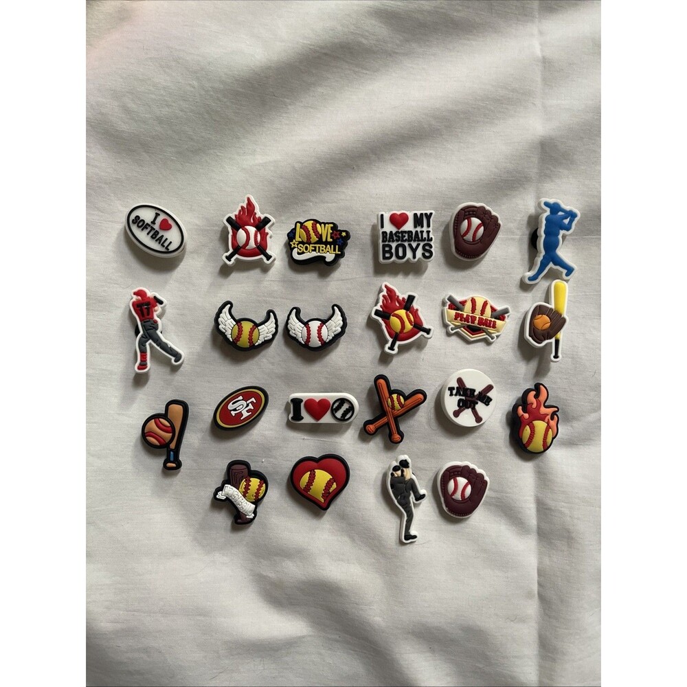 Crocs Jibbitz Baseball Sports MLB Softball 22 Charms Lot